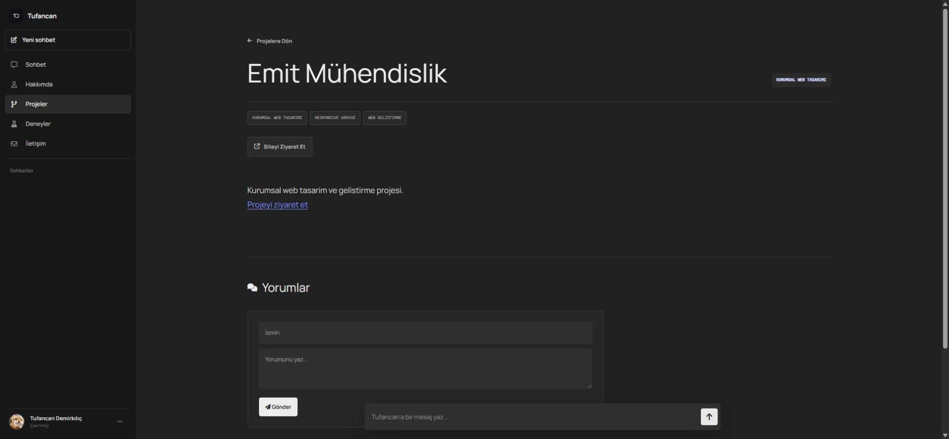 Emit Mühendislik web sitesi