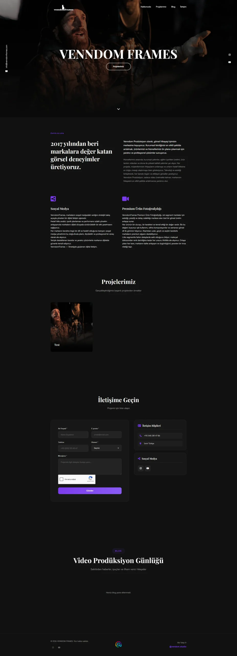 Venndom Frames web sitesi