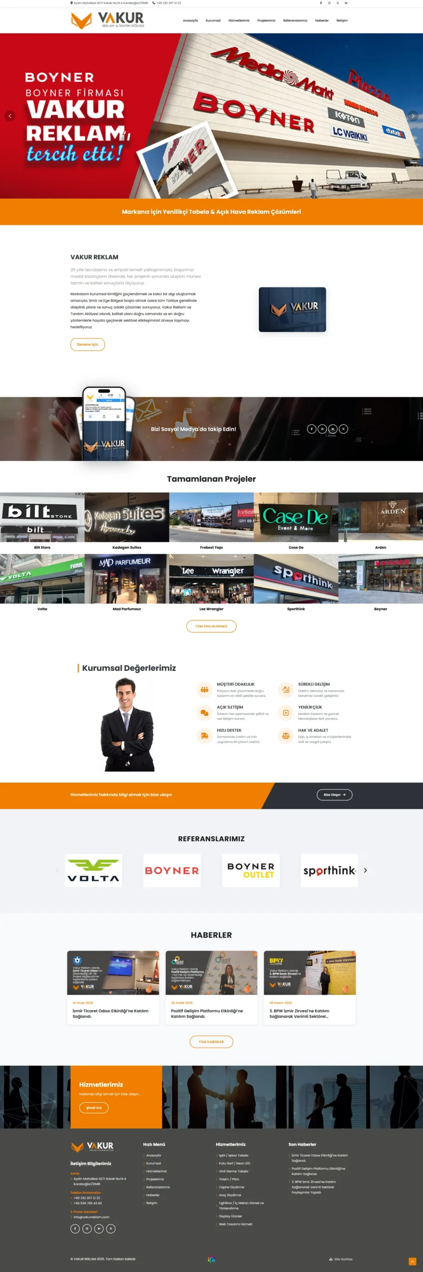 Vakur Reklam web sitesi
