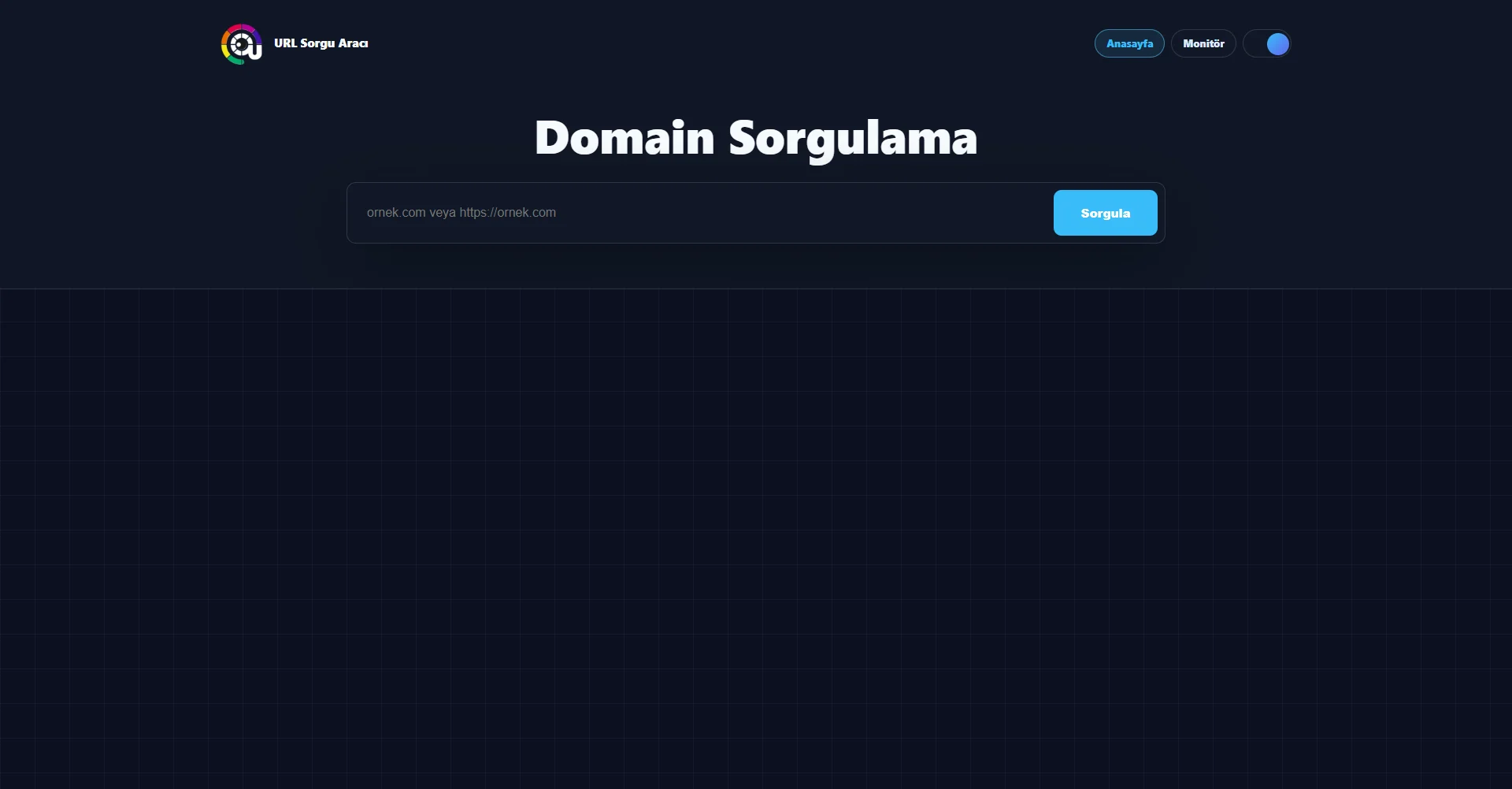URL Sorgu Aracı web sitesi