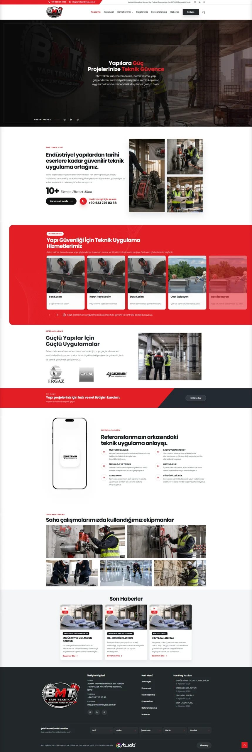 BMT Teknik Yapı web sitesi