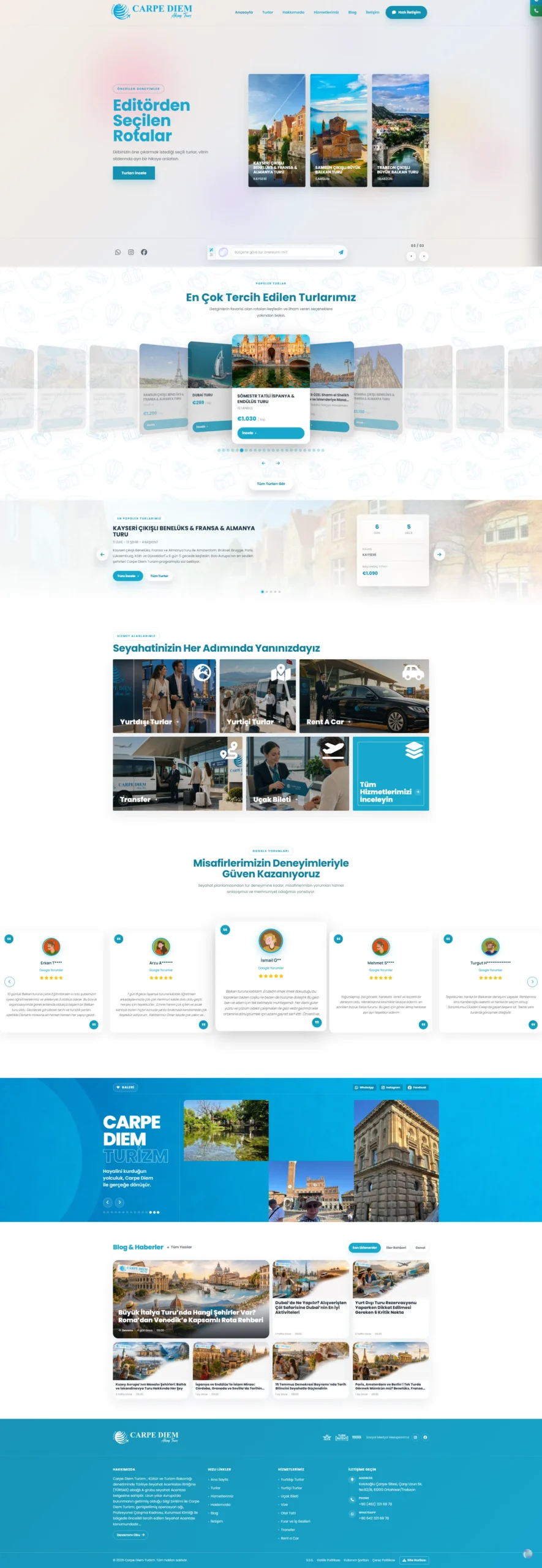Carpe Diem Turizm web sitesi